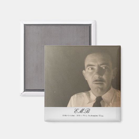 Foto-Gedenkfeier Monogramm Magnet (Vorderseite/Rückseite)