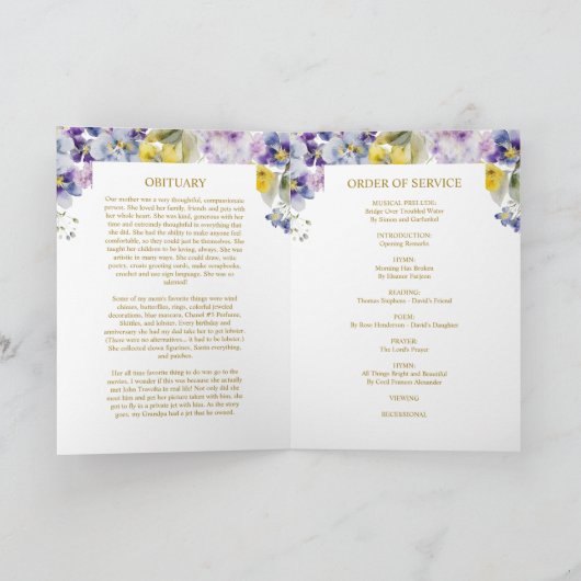 Foto-Gedenkfeier zur Beerdigung des Lebensprogramm Programm (Innenseite)