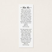 Foto-Gedenkgedicht Beerdigung Lesezeichen (Rückseite)