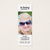 Foto-Gedenkgedicht Beerdigung Lesezeichen (Vorderseite)