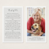 Foto-Gedenkkarte (Vorne & Hinten)