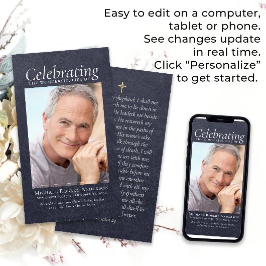 Foto-Gedenkkarte für Blauleder