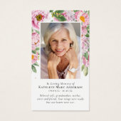 Foto-Gedenkkarte für Peonies (Vorderseite)