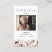 Foto-Gedenkkarte für Rosa und Weißmohn Visitenkarte (Vorderseite)