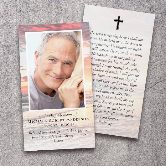 Foto-Gedenkkarte für Sunset