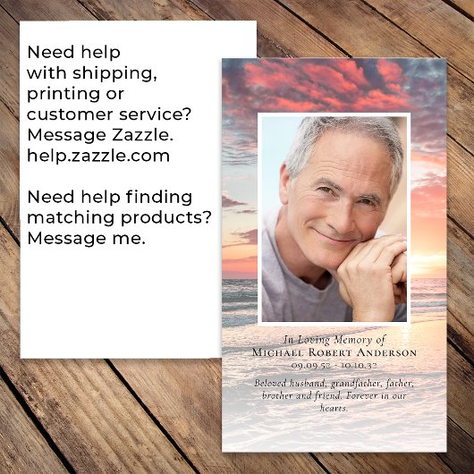 Foto-Gedenkkarte für Sunset