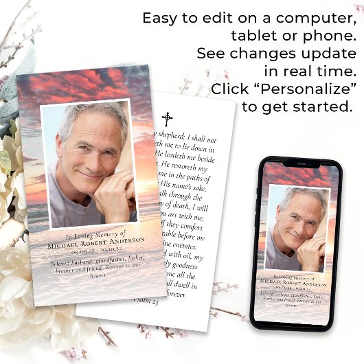 Foto-Gedenkkarte für Sunset