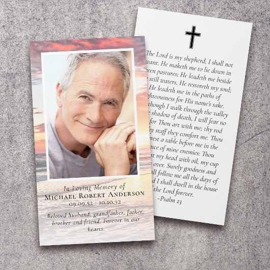 Foto-Gedenkkarte für Sunset