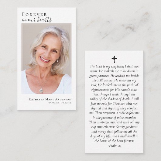 Foto-Gedenkkarte Telefonnummerkarte (Vorne/Hinten)