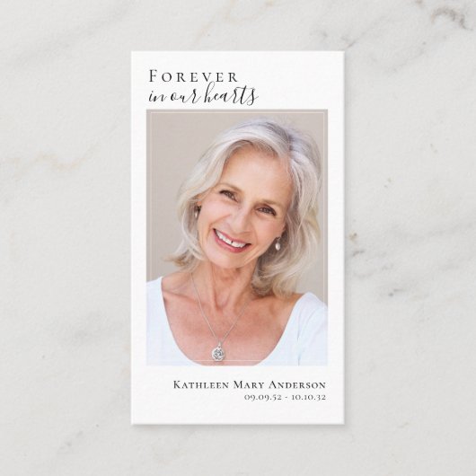 Foto-Gedenkkarte Telefonnummerkarte (Vorderseite)