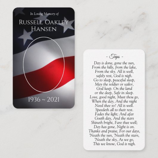 Foto-Gedenkkarten | Patriotisches Militär Visitenkarte (Vorne/Hinten)