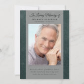 Foto-Gedenkprogramm für Grünes Leder Einladung (Vorderseite)