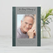 Foto-Gedenkprogramm für Grünes Leder Einladung (Stehend Vorderseite)