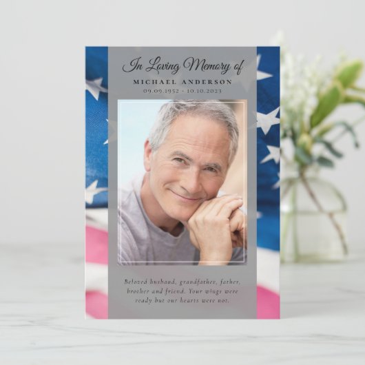 Foto-Gedenkprogramm für patrouillische Fahnen Einladung (Stehend Vorderseite)