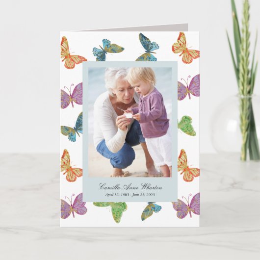 Foto-Gedenkprogramm für Schmetterlingsmuster Programm (Vorderseite)