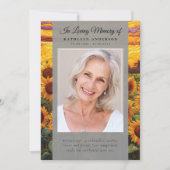 Foto-Gedenkprogramm für Sonnenblumen Einladung (Vorderseite)