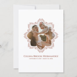 Foto-Gedenkprogramm — Rose Brown Rahmen Einladung