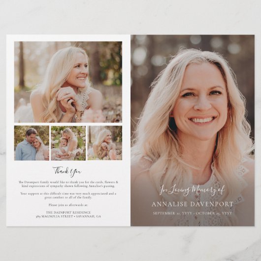 Foto-Gedenkprogramm zur Beerdigung von Beileid (Vorderseite)