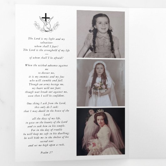 Foto-Gedenkprogramm zur Beerdigung von Beileid Dreifach-gefaltete Programmkarte (Innen Erste Seite)