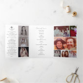 Foto-Gedenkprogramm zur Beerdigung von Beileid Dreifach-gefaltete Programmkarte (Innenseite)