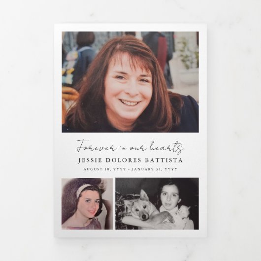 Foto-Gedenkprogramm zur Beerdigung von Beileid Dreifach-gefaltete Programmkarte (Cover)