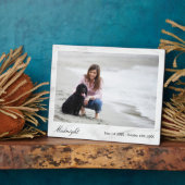 Foto-Gedenkstätte für Haustiere: Weißer Marmor Fotoplatte (Seite)