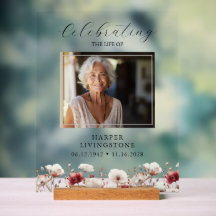 Foto-Gedenkstätte für Pink und Weißmohn 11x14