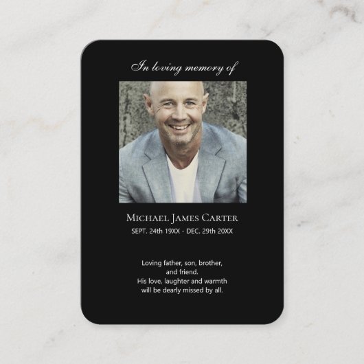 Foto-Gedenkstätte Ich bin Gratis Gebet mit Kreuz-K Visitenkarte (Vorderseite)