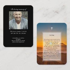 Foto-Gedenkstätte Ich bin Gratis Gebet mit Kreuz-K Visitenkarte