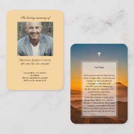 Foto-Gedenkstätte Ich bin Gratis Gebet mit Kreuz-K Visitenkarte