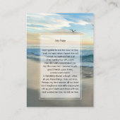 Foto Gedenkstätte Ich bin Gratis Gebetskarte Visitenkarte (Rückseite)