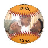 Foto Gelb Bester Papa Aller Zeiten Personalisieren Baseball (Rückseite)