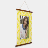 Foto Gelb dreiteiliges Diamantmuster Wandteppich Mit Holzrahmen (Gewinkelt)