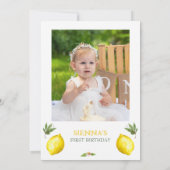 Foto Gelbe Girls Unser Hauptqueeze 1. Geburtstag Einladung (Rückseite)