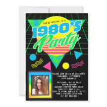 Foto Geometric 1980er Retro 80er Birthday Party