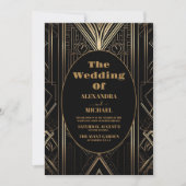 Foto Geometric Art Deco Hochzeit Einladung (Vorderseite)
