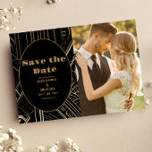 Foto Geometric Art Deco Hochzeit Save The Date