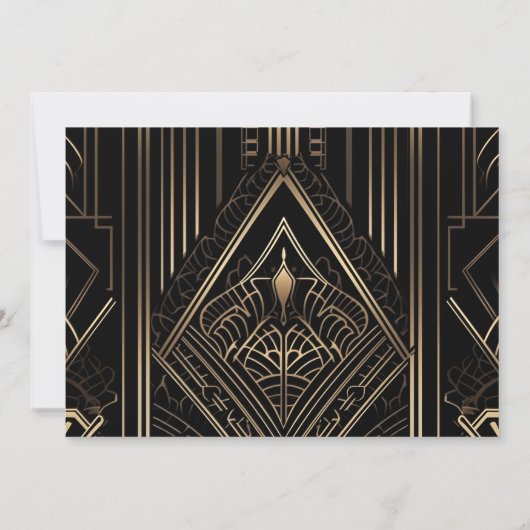 Foto Geometric Art Deco Hochzeit Save The Date (Rückseite)
