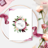 Foto-, geometrische Berry- und Blush-Floral-Hochze Save The Date