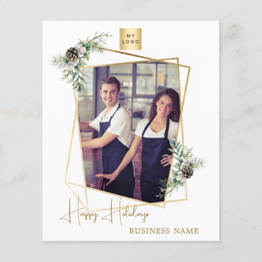 Foto geometrische QR Business Weihnachtsgrüße Flyer (Vorne)