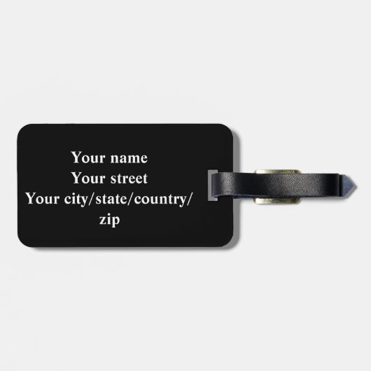 Foto-Gepäck-Umbau mit ledernem Bügel Gepäckanhänger (Rückseite horizontal)