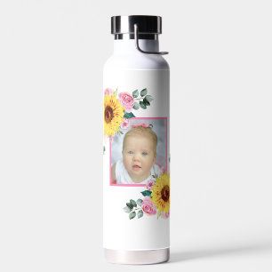 Foto Gepasste Sonnenblume Rosa Botanisch Trinkflasche