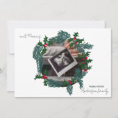 Foto gerahmt in Weihnachtskranz Feiertagskarte (Vorderseite)