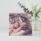 Foto Gerahmte Rose Blütenblüte Einladung (Stehend Vorderseite)