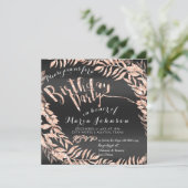 Foto Gerahmte Rose Gold Black Royal Einladung (Stehend Vorderseite)