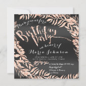 Foto Gerahmte Rose Gold Black Royal Einladung (Vorderseite)