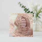 Foto Gerahmte Rose Pink Gold Royal Einladung (Stehend Vorderseite)