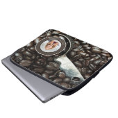 Foto geröstete Kaffeebohnen Silberschott Laptopschutzhülle (Vorne Knopf)
