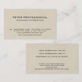 Foto-Geschäfts-Sahnekarte des Elfenbein-05 lederne Visitenkarte (Vorne/Hinten)