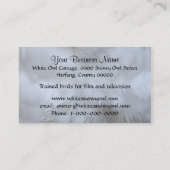 Foto-Geschäftskarte Snowy-Eule nahe hohe Visitenkarte (Rückseite)